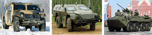 Специальное транспортное средство многоцелевого назначе-ния «Тигр», бронированная патрульная машина «Дозор» и бронетранспортер БТР-82а
