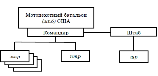 Организационная структура мотопехотного батальона США