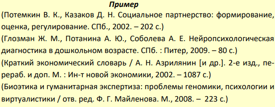 Оформление библиографического списка