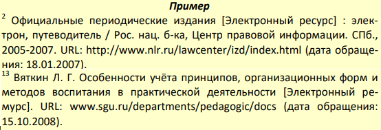 Оформление библиографического списка